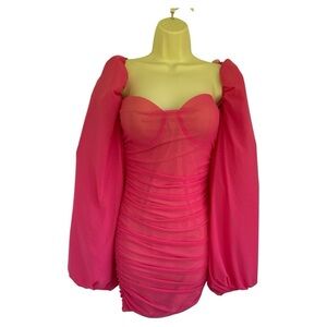 Oh Polly Pink Dress with Beige Lining Sz 8 NWT